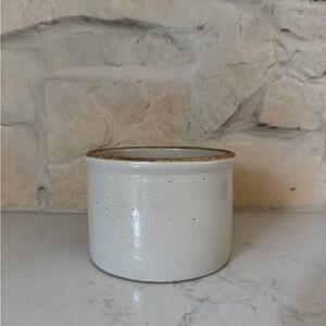 Vintage White Crock Farmhouse Country Cottagecore Shelf Decor